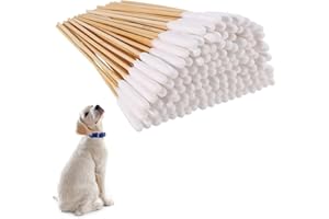BDBF 200 Pieces Dogs Ear Cleaning Swabs,Large Cotton Buds Animal Ear Cleaning Cotton Swab Sticks Remover Itchy,Animal Ear Cleaner Big Cotton Swab Sticks Cotton Buds for Cat Dog Ear Wax Infection Removal