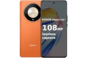 HONOR Magic6 Lite, Smartphone 5G, 8 Go + 256 Go, écran 120 Hz Anti-Chute 6,78 Pouces, Triple Appareil Photo arrière 108 MP, Batterie de 5300 mAh, Double SIM, Android 13, Orange