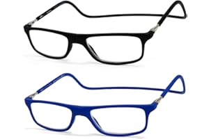 NEW VISION Gafas Presbicia Hombre 2 PACK, Gafas de Presbicia Cierre Imán, Longitud Ajustable, Gafas De Lectura para Hombre y Mujer, NV2904 (C6+C7, 1.5, x)