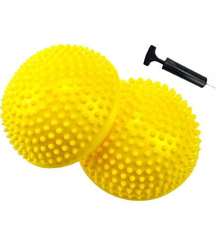 XCZGSS Lot de 2 boules d'équilibre hérisson avec pompe à air, grand hérisson de gymnastique, fitness, pierre de yoga, balle d'équilibre pour enfants et adultes, entraînement d'équilibre, coordination