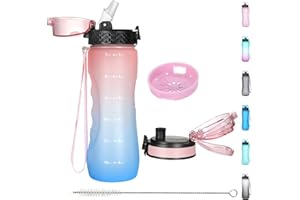 OLDLEY 750ml/25oz Water Bottles with Straw Leakproof Kids Water Bottles for School Plastic Drink Bottles Reusable Hydrate Sports Bottles BPA Free Filter Time Markings Gym Bottles for Women Men