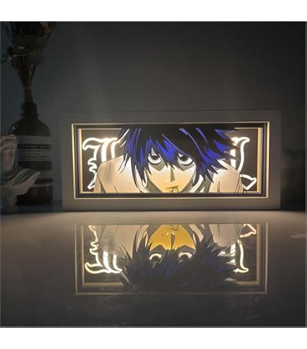 Jiumaocleu JJK lamp Gojo Satoru Paper Cut Light Box Fushiguro Megumi Paper Carving 3D Shadow Box Frame Led Night Light 16-Color Changing per la decorazione della camera da letto