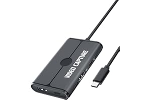 Lemorele Video Capture Card Switch, Audio Video Capture Card with HDMI Loop-Out, 1080P USB C to USB-C Video Game Capture Grabber for PS5/Switch/Camera/PC/OBS/Steam/Samsung Dex(Grey)