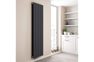 EMKE Vertikal Heizkörper 1800x460mm, Flachheizkörper Doppellagig Design Heizkörper Flach Paneelheizkörper Mittelanschluss Heizung Anthrazit 1670W