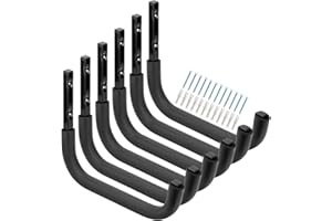HEAVDACE Ganchos de garaje resistentes, colgador de escalera de 31.5cm, gancho de montaje en pared para organizador de interiores al aire libre, sillas plegables, bicicleta, herramientas