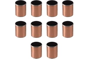 sourcing map 10Pcs Cojinetes de Casquillo, Manguito de Rodamiento sin Aceite, Diámetro Interior 15mm, Diámetro Exterior 17mm, Longitud 20mm, Cojinetes de Manga Bujes de Acero Carbono