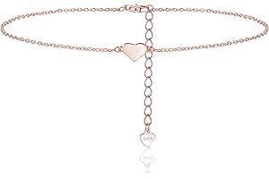 Zolkamery Silver Anklets for Women, Sterling Silver 925 Women's Anklets, 22+5 cm Adjustable Beach Barefoot Holiday Ankle Bracelet, Summer Waterproof Foot Jewellery Ankle Bracelets Gift for Girls Women