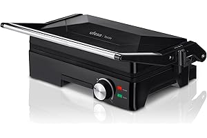 Ufesa Teide Grill Électrique, Cuisson Panini, Viande, Poisson, Légumes, Plancha Barbacue de Table, Ouverture 18ª, Grande Capacité, Croque Monsier Multifonction Ergonomique, SANS BPA