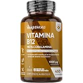 Vegan Vitamin B12 1000 mcg 450 Tablets, For +1 Year Supply | Methylcobalamin B12, contributes to the normal functioning of th