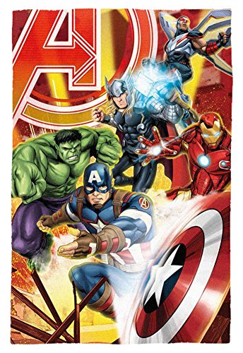 Marvel-Avengers-Zeichen-Polar-Fleece-Decke-Polyester-Mehrfarbig-Single