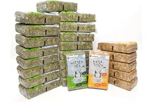 HEUKOENIG.DE Heukönig – 18x1kg Heu und 6x1kg Stroh Kombi-Paket, Perfekt als Einstreu und Futter - Natürlich & Staubfrei