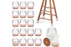YEAPEAK Tapones para Patas De Sillas, 20 Pc Protectores De Pies De Sillas,Patas Redondas de Piso, Sillas Tapas para Piernas Redondo, Reducción De Ruido De Suelo Resistente Arañazos, 12-16mm
