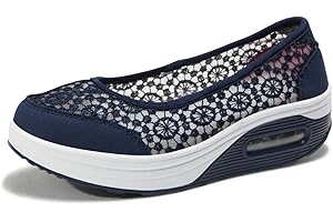 Kimily-UK Mujer Plataforma Zapatillas Respirable Moda cómodos Mocasines Deportes Casual Verano Sandalias Antideslizantes Fitness Correr Calzado Deportivo Zapatilla Malla Plataforma 35-42
