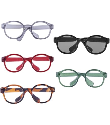 6 Pcs Lunettes D'accessoires De Poupée Verres En Peluche Mini