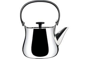 Alessi | Cha NF01 - Théière Design en Acier Inoxydable et Résine Thermoplastique, polie