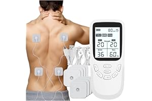 WUGEIN Interior 2 Canales Electrostimulador Máquina Tens+8 electrodos – Electroestimulador para Alivio del dolor,Con programas Clínicamente Comprobados para aliviar el dolor de espalda,Artritis y Lumbalgia