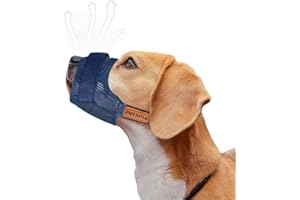 HAZXH Bozal para Perros,bozal de Nailon Suave, Transpirable, antiladridos, mordeduras y masticaciones, cómodo bozal de Malla Suave, Bozal para Perros Grandes, medianos y pequeños (Dark Blue, M)