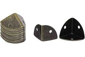 UXCELL sourcing map 20pcs Coin de Protection Boîte Caisse Cadeau Bois Angle Protecteur 25mm x 25mm avec Vis pour Meuble