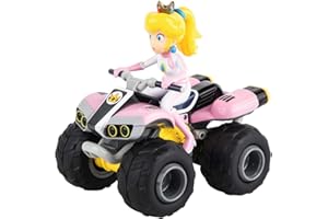 Carrera - 370200999X - RC Nintendo Mario Kart 8 Peach Quad, Coche teledirigido de 6 años para Uso Interior y Exterior, Mini Mario Kart con Mando a Distancia para Llevar, Juguetes para niños y Adultos