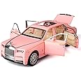 AMERTEER Alloy Rolls Royce Model Car 1:32 Car Model For Rolls-Royce Phantom Car Model Boy Toy Diecast Toy Cars With Sound & Light & 6 Open Doors For Kids Boy Girl Collect Gift SUV Model Car Toy - Pink