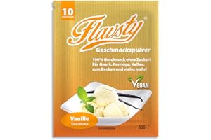 ‎FLAVSTY Flavsty® Geschmackspulver Vanille Probe 50g (10 Portionen) Veganes Geschmackspulver ohne Zucker - Aromapulver - Flavorpulver