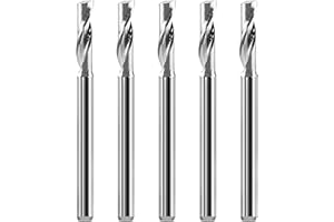 HOZLY Fraise 3.175mm CNC outil routeur mèches une flûte mèches en spirale pour aluminiumtungstène acier métal fraise en bout gravure peu