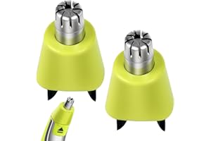 NAZAZ 2 Teiliger Ersatzkopf für Nasen und Ohrentrimmer, Kompatibel mit One bl QP2520, QP2630, QP2734, Pro 360: Edelstahlklinge, einfache Reinigung, einfache Installation