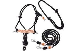 LarDen Hobby Horse Accessoires - Ensemble de Corde | Licol avec Rênes & Collier pour Cheval Bâton | GR. M - Orange | Fait à la Main | Hobby Horsing | Tête de Cheval Réaliste à Bâton à Chevaucher
