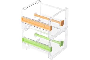 molshine Paquete de 2 dispensadores de cinta adhesiva Washi transparente de escritorio visible transparente, cortador de cinta, soporte de cinta en rollo (no incluye cinta adhesiva) (Amarillo&Verde)