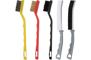 Sughug 5 PCS Spazzola per La Pulizia Delle Fessure,Ergonomica Spazzola per La Pulizia Delle Fessure con Setole Angolate Rigide, Per Pavimenti, Bagno, Cucina