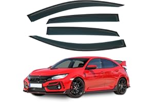 AIRFLUX Set di 4 deflettori d'aria adesivi compatibili con modelli HONDA CIVIC Hatchback Type R 2017 2018 2019 2020 2021.