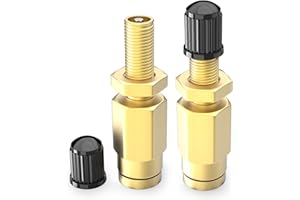 GASHER 2PCS 1/4" Brass Inflation Schrader Valve (DOT Approved) with Push Connection, 1/4" OD Air Line Tubing, Air Line and Air Spring Suspension for Semi Truck Trailers