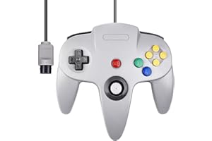 miadore Rétro Manette 64 N64 Contrôleur, manette de jeu Manette filaire pour 64 Console N64,Gris