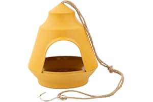 Point-Virgule mangeoire à Oiseaux en Fibre de Bambou Ocre 17.7x17.9x15.5cm