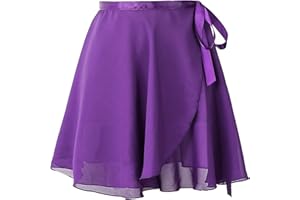 Baisdan Girls Women Ballet Wrap Skirt Chiffon Dance Skirt with Adjustable Waist Tie Skate Gymnastics Ballet Skirts