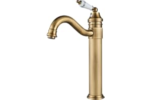 Namuoto Grifo Lavabo Alto Puede Girar 360 °Grifo Lavabo Alto Monomando Para BañO Mezclador Lavabo BañO Antiguo, LatóN Antiguo