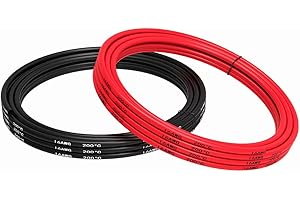 TUOFENG 16 AWG Wire Flexible Silicone Wire 10 Meter [5 m Black and 5 m Red] Tinned Copper Wire 1.3mm² Stranded Wire for DIY RC Toys Models Auto Electronic Equip