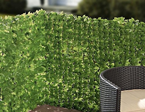 Balkon-Sichtschutz Efeu – Zuschneidbar – Grün – 3 x 1 m - 3