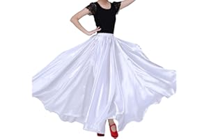 Wuchieal Bauchtanz Satin Rock Professionelle Tänzer Glänzender Schwingen Tanz Rock