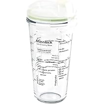 Dressingshaker Aus Borosilikatglas - 450 Ml Mit Messskala - Spülmaschinenfest & Auslaufsicher