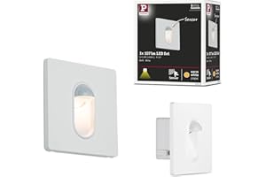 ‎PAULMANN Paulmann 929.23 Wandeinbauleuchte eckig 2,7W 2700K Weiß mit Bewegungssensor