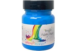 artcraft by anglo Neon Fabric Paint, Permanent 60ml Textile Paint. For Painting on Clothes, T-shirts, Jeans, Bags & Canvas Shoes. (Fluorescent Blue)