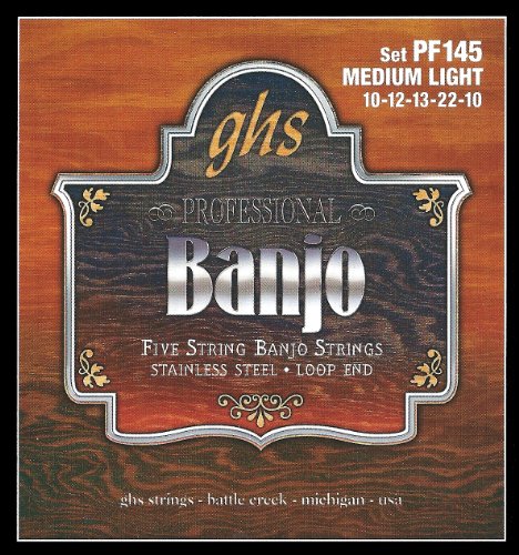 GHS BANJO - Stainless Steel String Set - 5-String - Medium Light