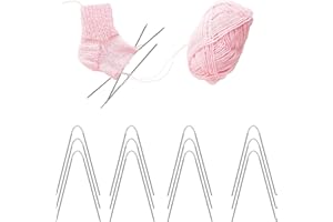 TSQZE Doppelspitze Stricknadeln, 21cm Doppelseitige Sockenstricknadeln Edelstahl Rundstricknadeln Stricknadeln Set Häkeln Garnnadeln Austauschbar Nadelspiel Für Socken Mützen (4 sets(3+3.5+4+4.5mm))