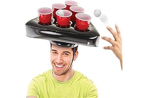 Itonash Inflatable Beer Pong Drinking Game Summer Fun Lounge Table Swimming Pool Inflatables Adult Party Game (black)