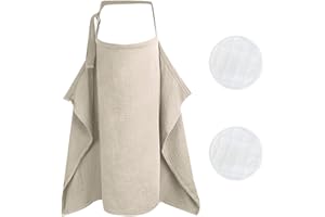 MEMOFYND 1 camiseta de lactancia y 1 par de protectores para el pecho, manta pequeña, ropa de lactancia para el bebé, paño para cubrir la alimentación y colcha pequeña.