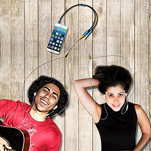 Cuffia Kit adattatore, AFUNTA U Forma 3,5 millimetri sdoppiatore per cuffie audio e MIC + 3,5 millimetri 4 Posizione di doppio 3 Posizionare 3,5 millimetri M / F, compatibile con iPhone iPad di Samsung LG Smartphone Laptop PS4 auricolare