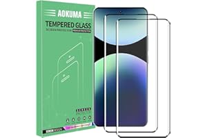 AOKUMA 3D Protector de Pantalla para Xiaomi Redmi Note 14 Pro/Pro Plus 5G,[2 Unidades]3D Cristal Templado para Redmi Note 14 Pro+ Fácil Instalación,Sin Burbujas,Alta Definicion,9H Dureza,Anti-Arañazos