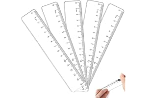 JOYIAL 5 Stück Lineal 15cm, Lineal Grundschule,Transparentes Plastiklineal Lineale Kunststofflineal Lineal Grundschule für Schulen,Büros und Haushalte