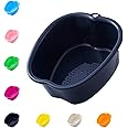 Large Foot Bath Spa Bowl Plastic Pedicure Bowl Massage Foot Tub,for Pedicure, Detox and Massage, Perfect to Soak Your Feet, Toe Nails and Ankles,Can be Soaked to Remove Dead Skin and Calluses (Black)